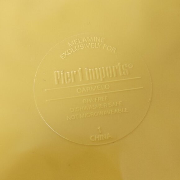 Pier 1 Carmelo Melamine Salad 2Bowls &amp; Plate rustic crackle unbreakable dish - Picture 13 of 16